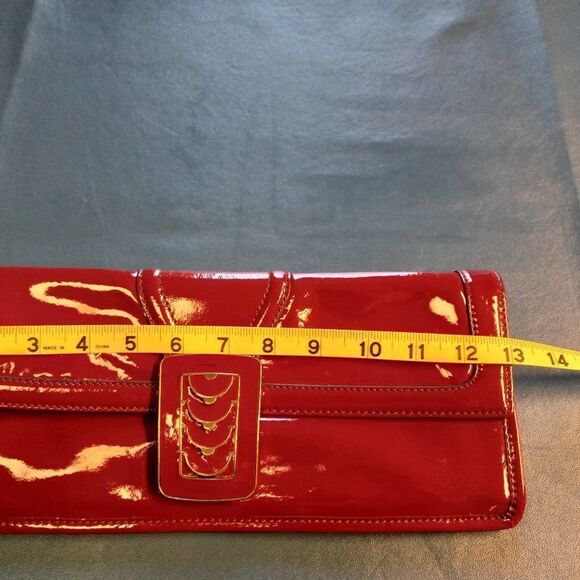Cole Haan Red Amazing Clutch Sothwestern Granny Chic Red/Gold clasp - Picture 7 of 9